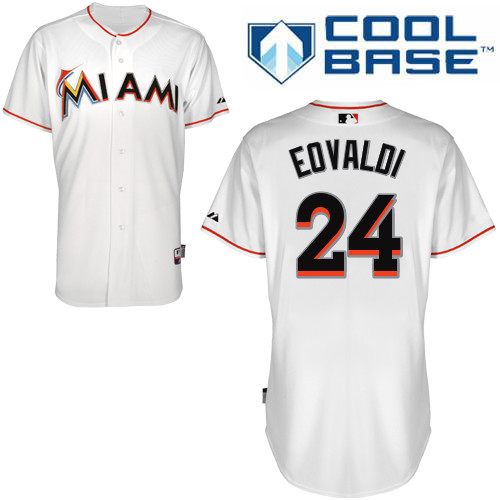 Nathan Eovaldi #24 MLB Jersey-Miami Marlins Men's Authentic Home White Cool Base Baseball Jersey